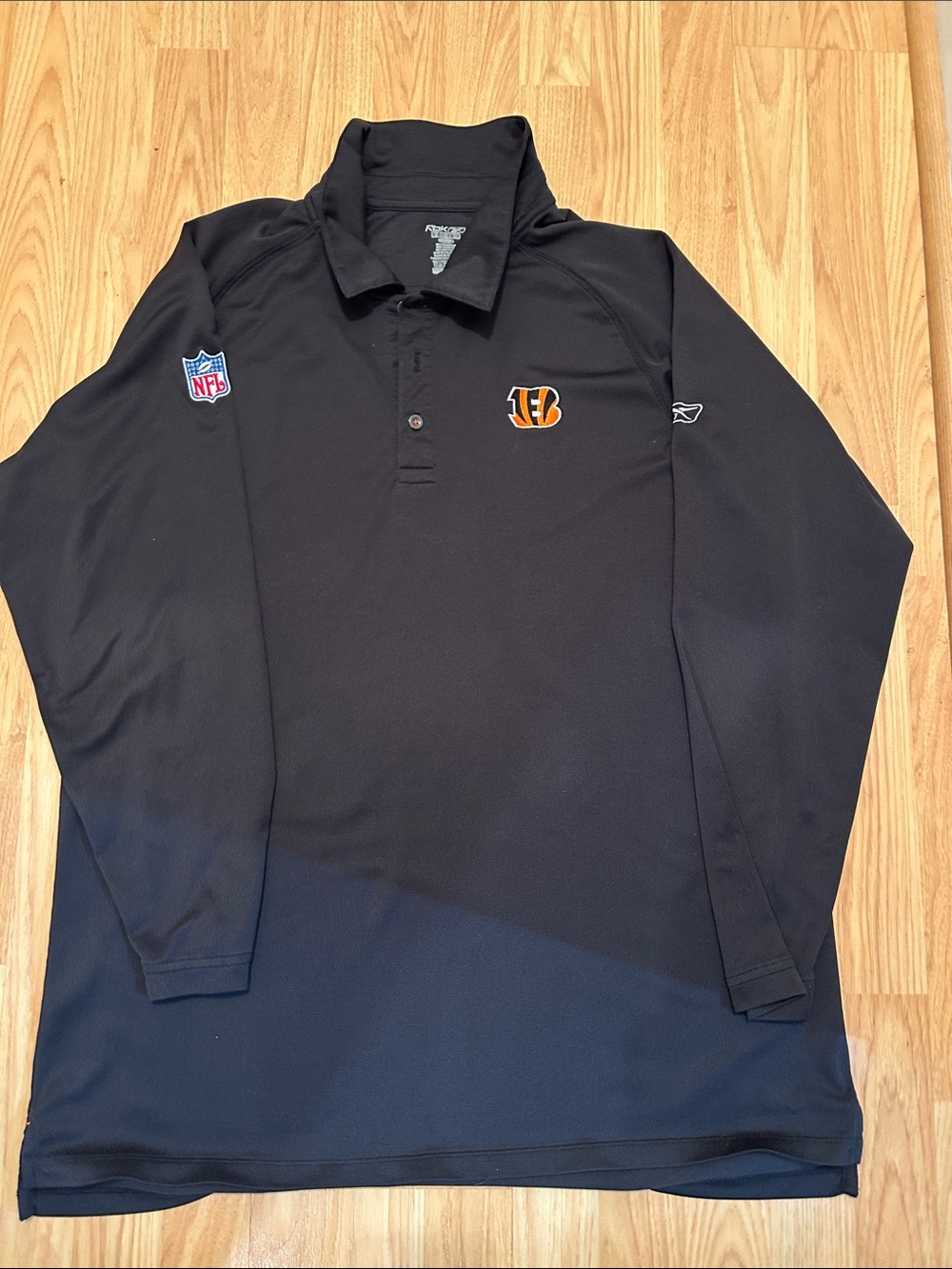 RBX Black Long-Sleeve Polo with Embroidered Team Logo